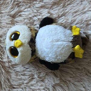 Ty White and Brown Plush Owl Toy Collectible 2014